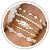 Honsny Stackable Gold Rings for Women Set Dainty 18K Gold Plated Cubic Zirconia Thumb Rings Thin Eternity Engagement Rings