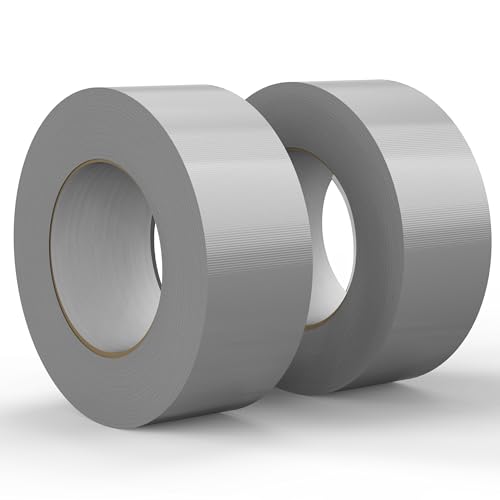 SWRT 9 Mil 2-Pack Silver Heavy Duty Duct Tape Strong Adhesive, 2 in x 30 YD (Total 60YD) Duct Heavy Duty Waterproof All Weather Gray Duct Tape No Residue Sealing & Patching for Indoor&Outdoor Repair