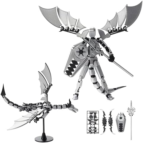 T13 Figure Set & Titan 13 Toys 2 Pack（3d Printed Action Figures Assembly Completed）（Multi-Jointed Movable）（Dragon Man Designs Includes Various Accessories）Dummy T 13 Figures Desk Decoration