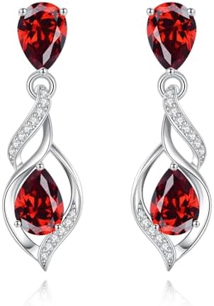 FANCIME Gift for Women Birthstone Earrings for Her Teardrop Birthstone Earrings S925 Sterling Silver infinity Love Birthday Gifts for Mom Women
