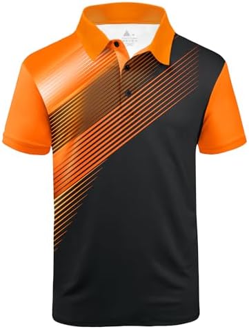 ZITY Mens Golf Shirt Short Sleeve Sport Moisture Wicking Performance Print Golf Polo Shirts for Men Collared Casual T-Shirt