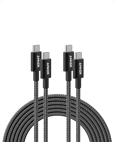 Anker USB C to USB C Cable (10FT, 2Pack), Type-C 100W Charger Cord Fast Charging for iPhone 17 Series,MacBook Pro 2020,Pixel and More(Black)