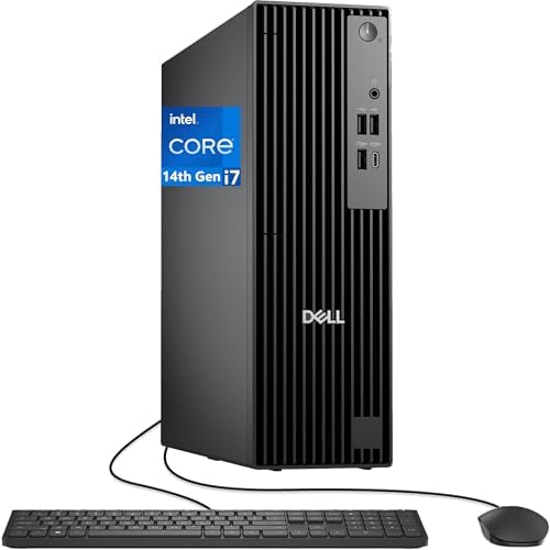 Dell Pro Slim QCS1250 Intel i7-14700, 64GB DDR5 RAM, 1TB SSD PCIe, RJ-45, DP Port, HDMI, Wired Keyboard & Mouse, Windows 11 Pro, Business Desktop - Black