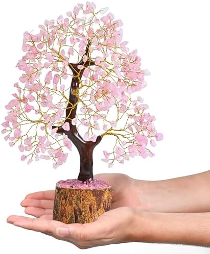 Crocon® Rose Quartz Crystal Tree, Birthday Gifts for Women, Mom, Sister & Girlfriend | Pink Room Decor Healing Crystals | House Warming Gifts Unique Spiritual Present Idea for Woman & Men Decoration