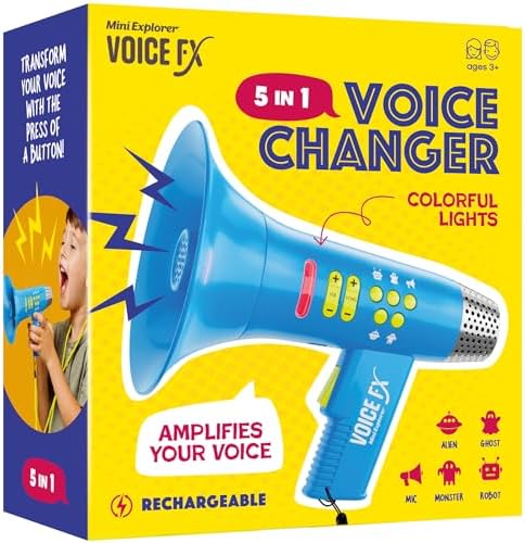 Mini Explorer Voice Changer for Kids - Easter Gifts for Kids - Voice Changing Device for Boys & Girls Ages 3-8+ Olds Birthday Gifts for 3, 4, 5, 7, 8 Year Old Boy - Toys Gift Ideas for Kid, Toddler