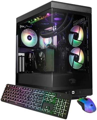 iBUYPOWER Y40 PRO Black Gaming PC Desktop Computer AMD Ryzen 9 7900X CPU, NVIDIA GeForce RTX 5070Ti 16GB GPU, 32GB DDR5 RGB 5200MHz RAM, 2TB NVMe SSD, Windows 11 Home, Keyboard, Mouse - Y40BA9N57T01