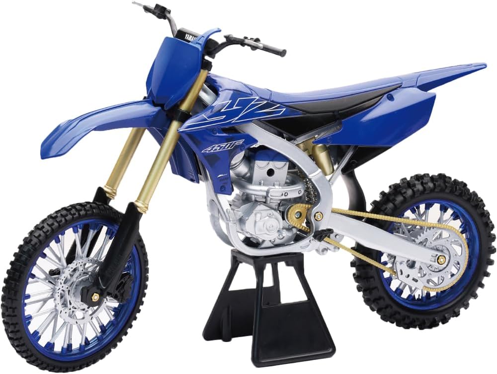 New-Ray Yamaha YZ450F Dirt Bike Motorcycle Blue and Black 1\/6 Diecast Model 49703