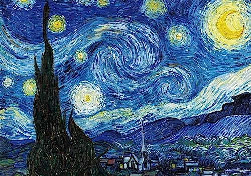 Jigsaw Puzzles for Adults 1000 Piece Starry Night by Vincent Van Gogh 27.56 x 19.69 Inch Puzzles for Adults Educational Challenge Toy Van Gogh Puzzles 1000 Pieces for Adult