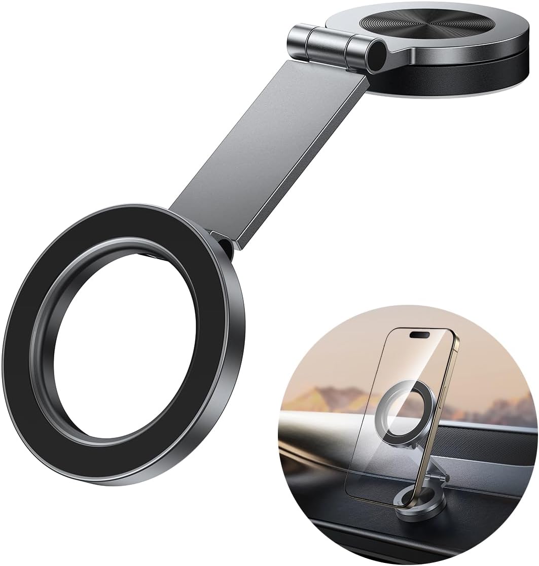 SYNCWIRE for MagSafe Car Mount【360° Rotation】Magnetic Phone Holder for Car, Adjustable Metal Arm, Ultra Magnet, Car Magnet Phone Mount for Dashboard, Fit for iPhone 17 16 15 14 13 Pro Max &amp;All Pho