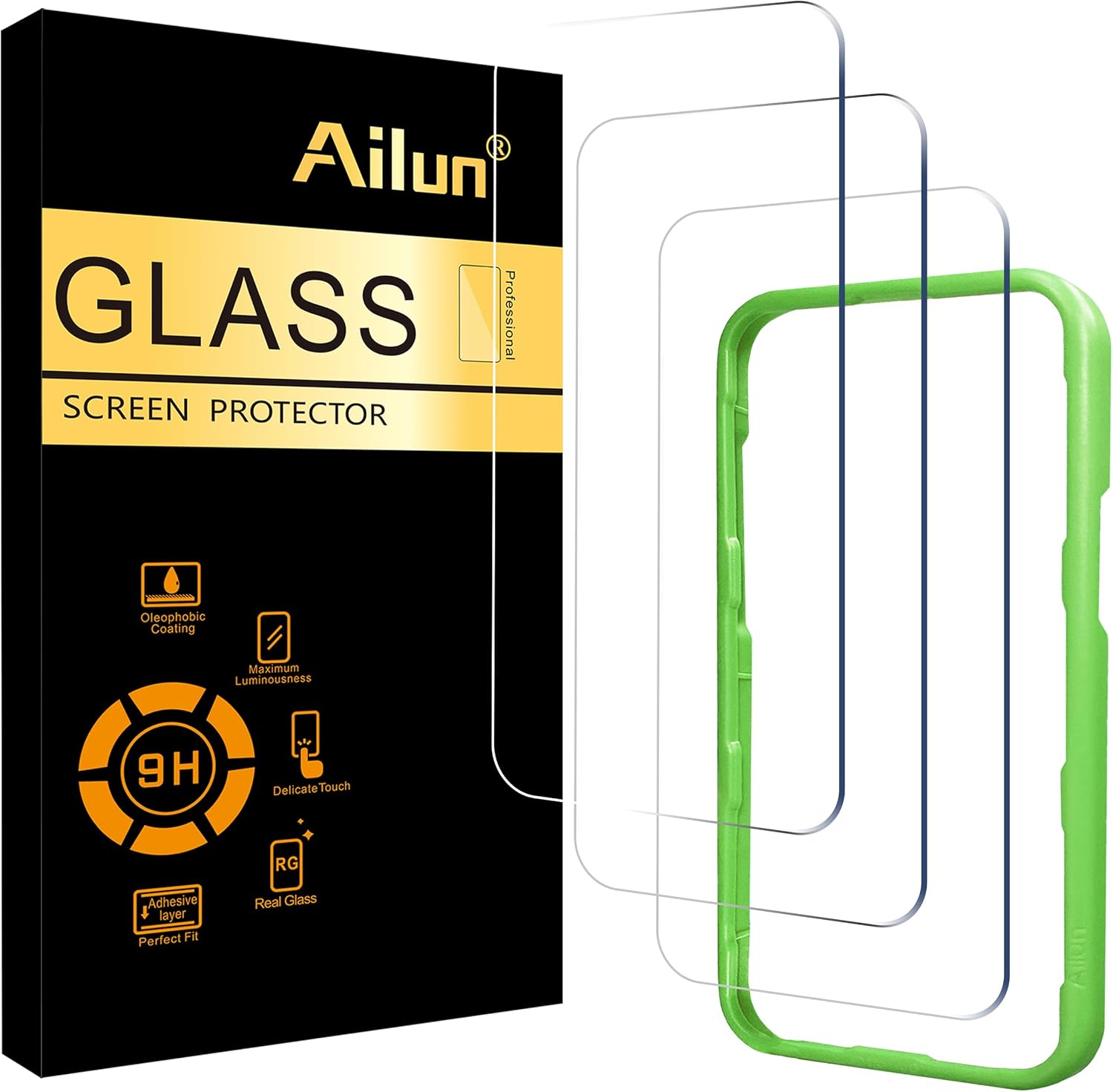Ailun 3 Pack Screen Protector for iPhone 17 \/ iPhone 16 Pro [6.3 inch] with Installation Frame, Dynamic Island Compatible, Case Friendly[Not for iPhone16\/16Plus\/16Pro Max\/17Pro\/17Pro Max\/Air]