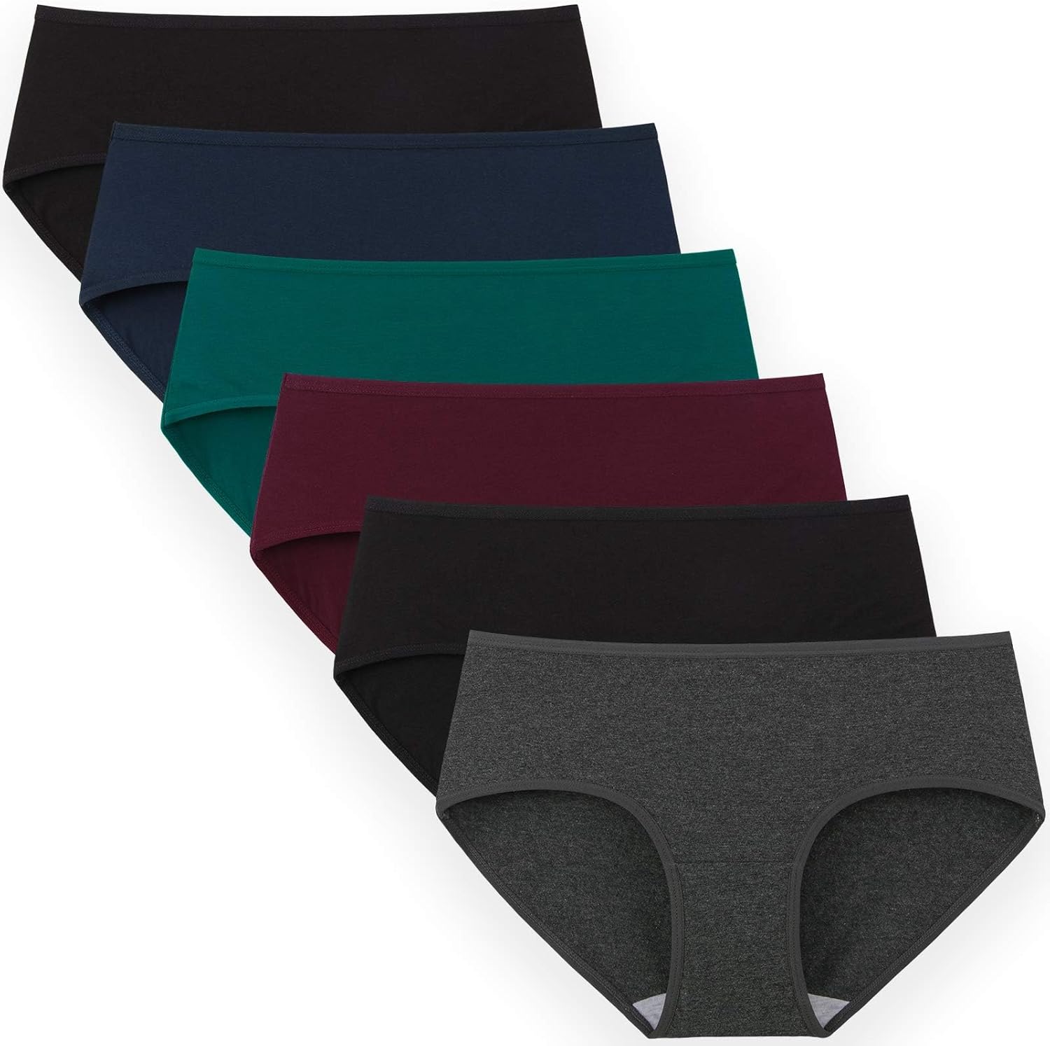 INNERSY Womens Underwear Cotton Hipster Panties Regular &amp; Plus Size 6-Pack