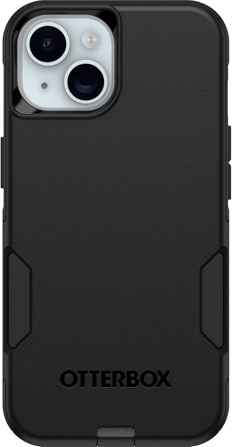 OtterBox iPhone 16e, 15, 14, &amp; 13 Commuter Series Case - Black, Slim &amp; Tough, Pocket-Friendly, with Port Protection