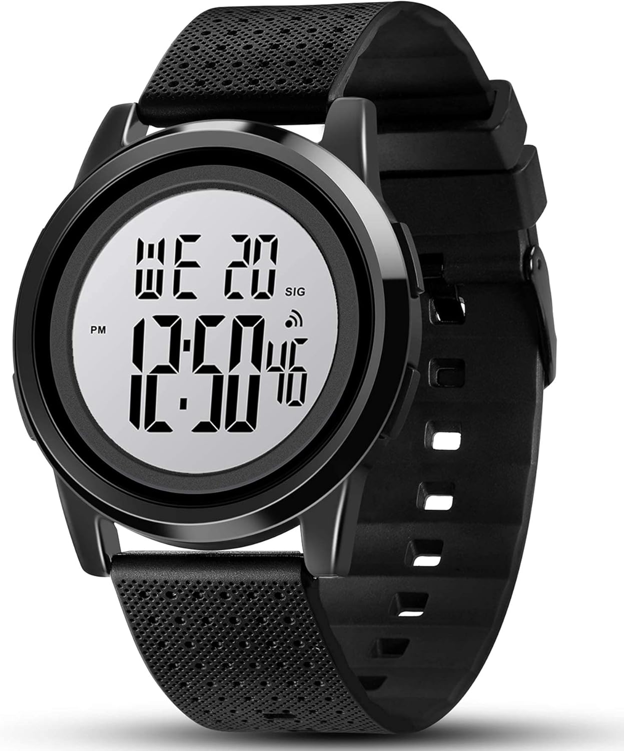YUINK Mens Digital Watch Ultra-Thin Sports Waterproof Simple Watch Stainless Steel Wrist Watch for Men Women