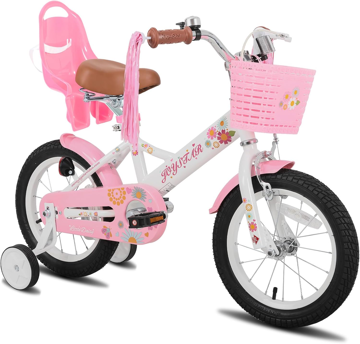 JOYSTAR Little Daisy Kids Bike for Girls Boys Ages 2-7 Years, 12 14 16 Inch Girls Bikes with Doll Bike Seat &amp; Streamers, Boys Bike with Flag &amp; Number Plate, Multiple Colors