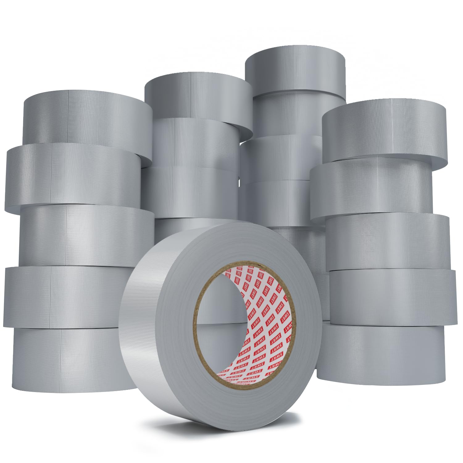 SWRT 24-Pack 9 Mil Silver Heavy Duty Duct Tape Strong Adhesive, 2 Inch x 720 Yd Duct Heavy Duty Waterproof All Weather Gray Duct Tape No Residue Sealing &amp; Patching for Indoor&amp;Outdoor Repair