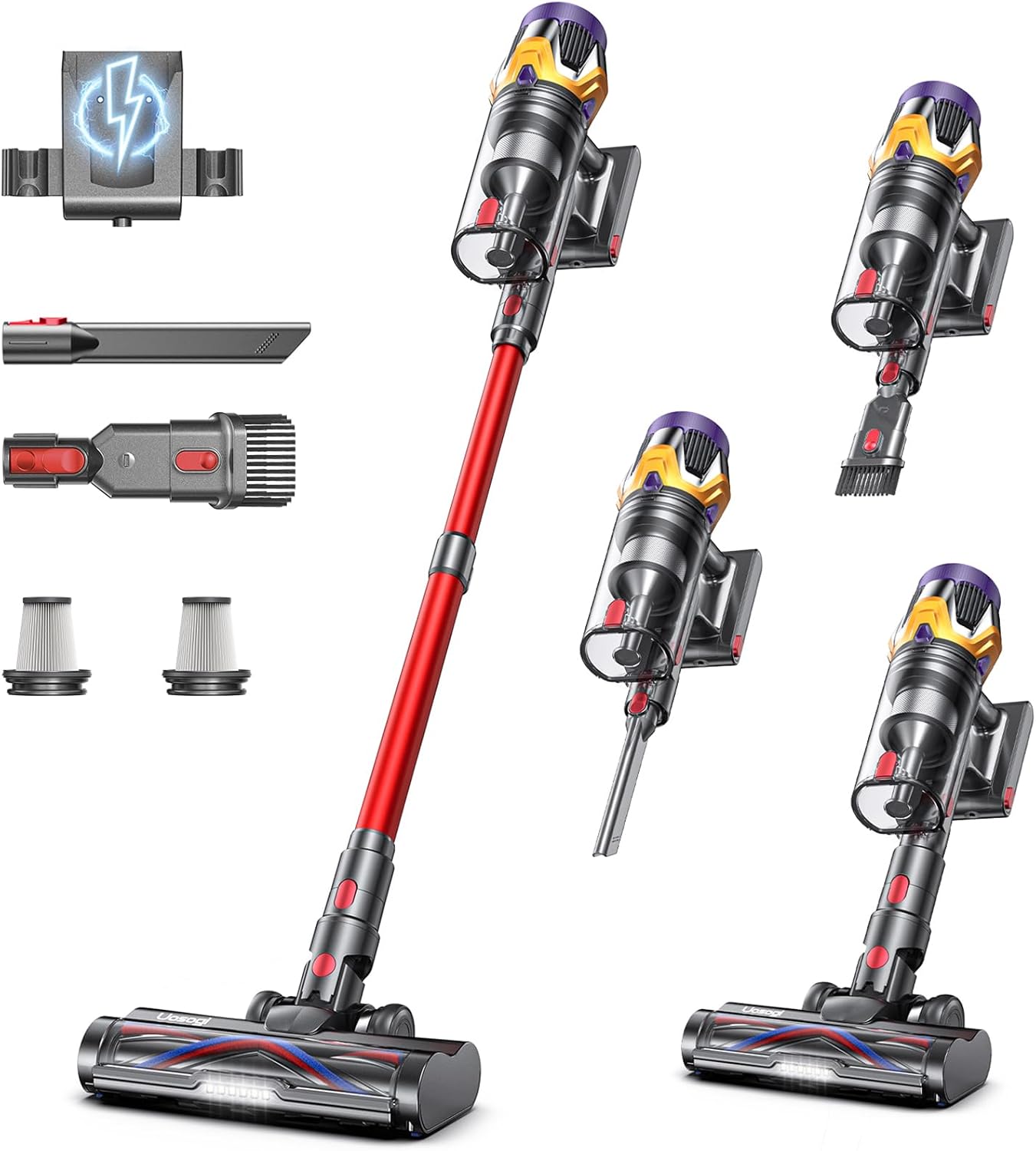 Cordless Vacuum Cleaner, Upgraded 55KPA 650W 70Mins Stick Vacuum with Hurricane Mode, Self-Standing, Touch Screen, 1.8L Dust Cup, Anti-tangle Wireless Vacumm, Vacuum Cleaners for Home\/Pet Hair\/Carpe
