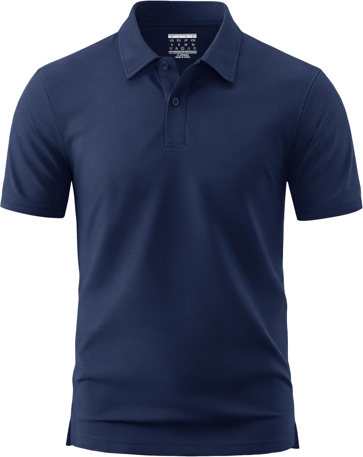 Cotrasen Men's Polo Shirts Short Sleeve 2 Buttons Cotton Collared Golf Shirts Dry Fit Pique Polos for Summer