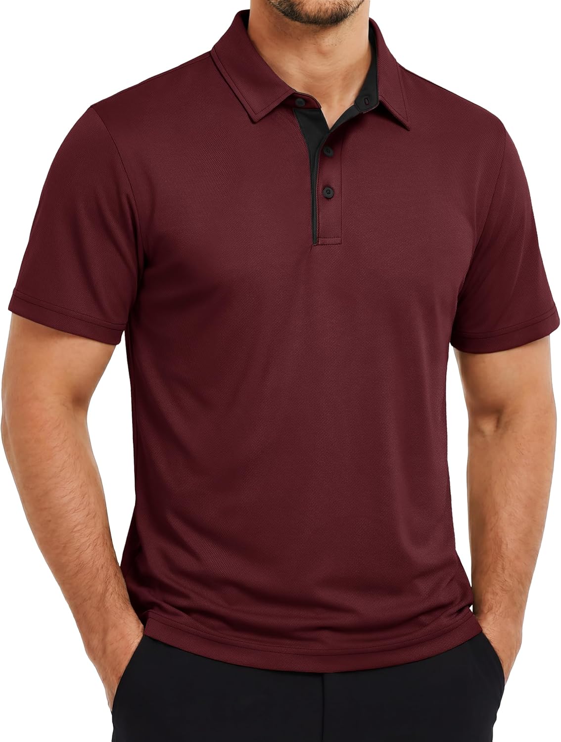 TACVASEN Mens Golf Shirts Dry Fit Polo Short Sleeve Moisture Wicking Performance Collared Shirt for Work Casual Athletic