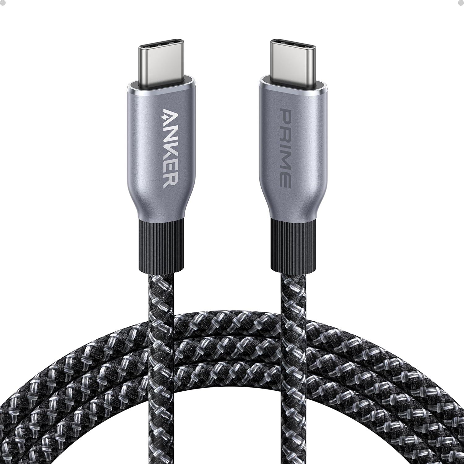 Anker Prime USB C to USB C Cable, 240W Fast Charging Cord, Upcycled-Braided Nylon with 100-Year Bend Durability for iPhone 17 Series, MacBook, Galaxy S24(6 FT)
