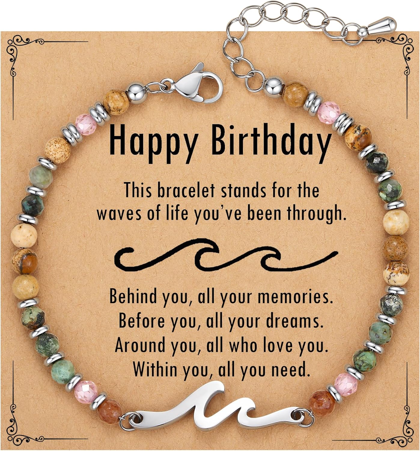 TONY &amp; SANDY Friend Gifts for Women, Unique Birthday Gifts for Women, Sister Gift from Sister, Wave Bracelet, Christmas Graduation Mothers Day Gift for Her, Bestie Friendship Bracelets