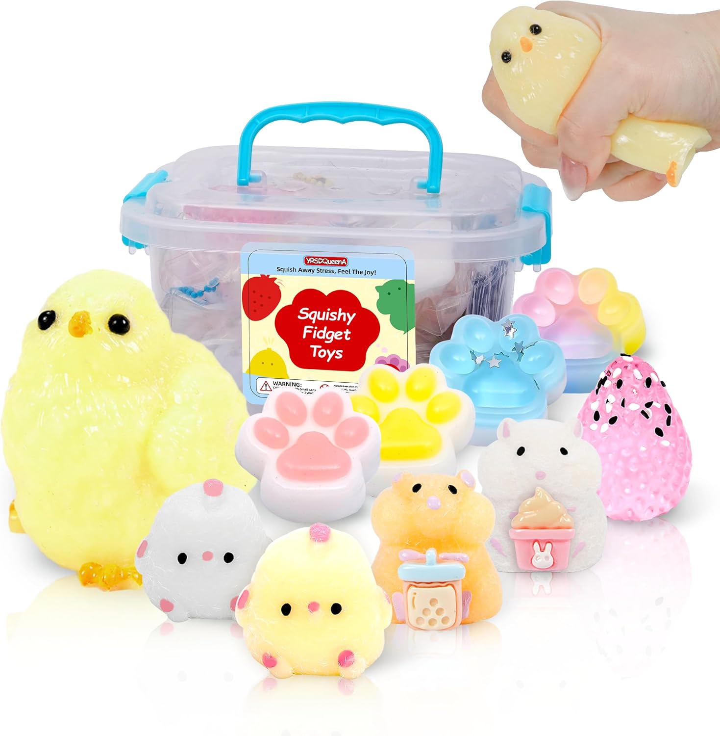 10 Pack Taba Squishy Toys kit with Toy Box &amp; Cute Stickers, Kawaii taba Squishies Stress Relief Toys Party Favors for Kids 4-8 8-12, Squishy Fidget Toys for Kids ，Easter Gifts Easter Basket Stuffe