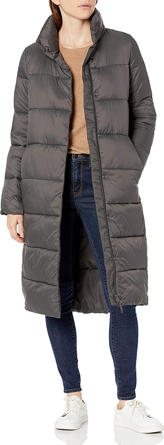 Amazon Essentials Women's Lightweight Water-Resistant Longer Length Cocoon Puffer Coat