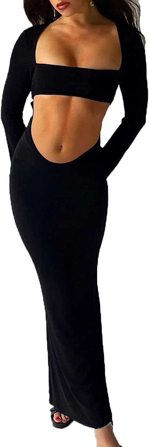 Women's Cut-Out Dress Bodycon Spaghetti Strap Cocktail Sexy Maxi Dresses Summer Dresses for Women 2022