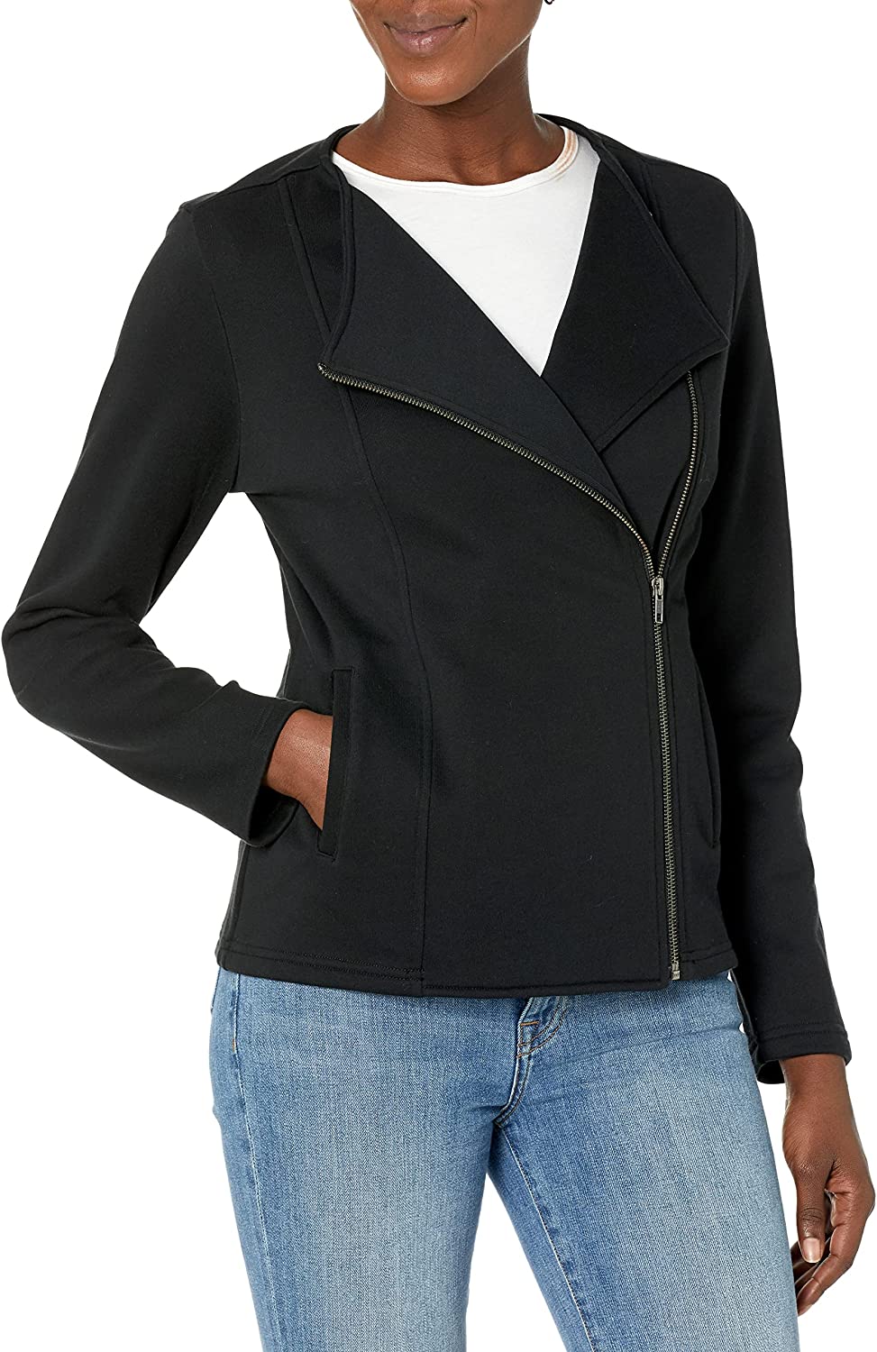 The Drop Women's @Caralynmirand Long Sleeve Knit Moto Jacket