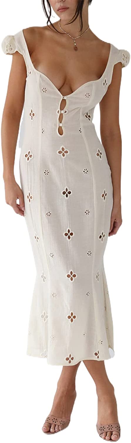 Women´s Sexy Hollow Out Dress Solid Color Short Sleeve Bodycon Mesh Patchwork See Through Mini Dress