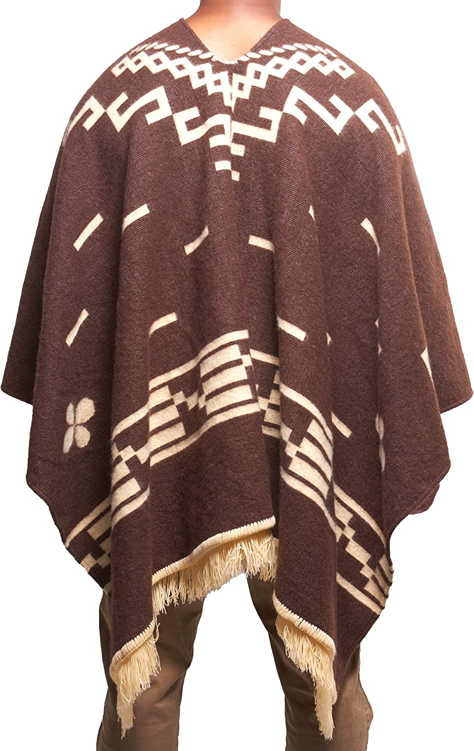 DAVLINA, Clint Eastwood, Alpaca Wool Poncho: Western Style, Unique and Handmade in Ecuador. Thick, Warm and Soft Wool Poncho