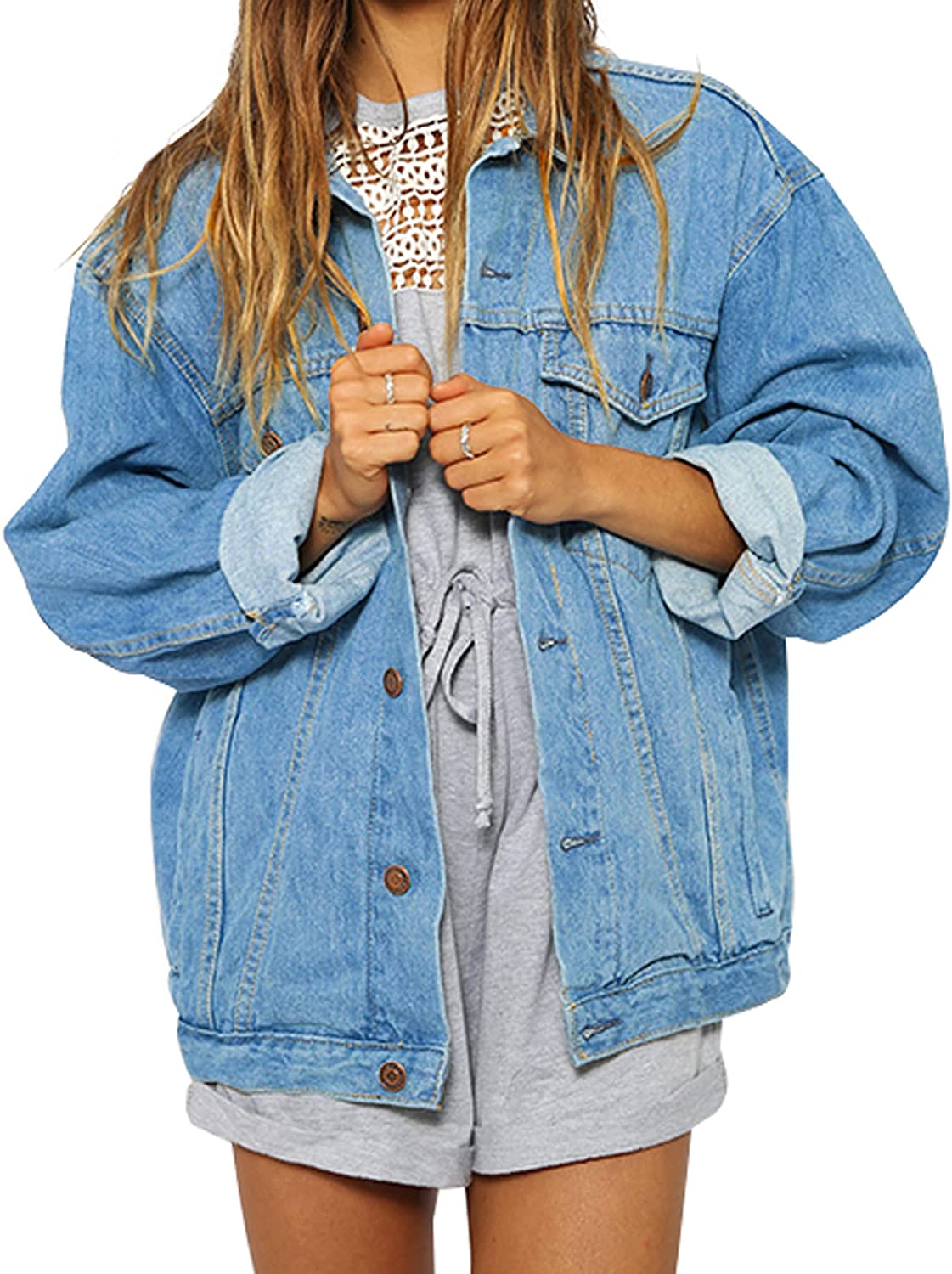 Jean Jacket Women Oversized Denim Jacket