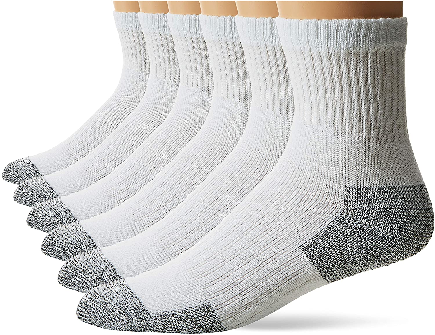 Fruit of the Loom mens Cushioned Durable Cotton Work Gear With Moisture Wicking Casual Sock, White, One Size US