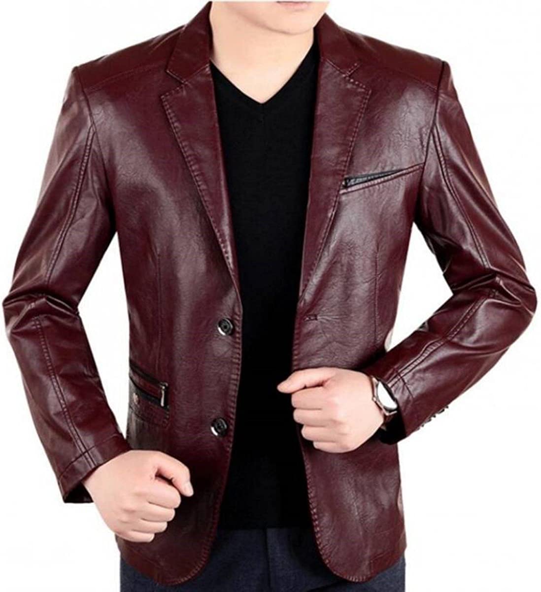 brandMe Men's Leather Blazer Genuine Soft Lambskin Leather Coat Jacket BB24