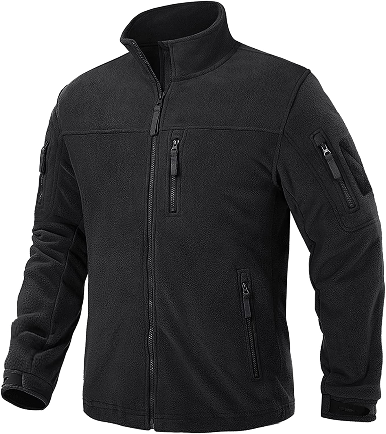 TACVASEN Men's Tactical Jackets Winter Full Zip Fleece Hiking Hunting Coat with Multi Pockets