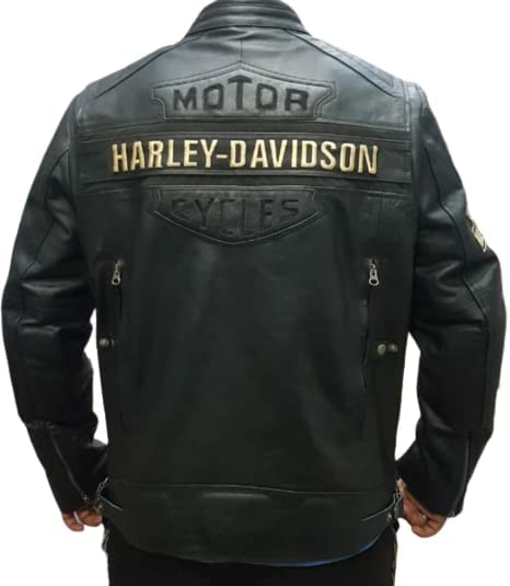 Mens Classic Moto HD Vintage Black Real Cow Leather Biker Riding Motorcycle Jacket