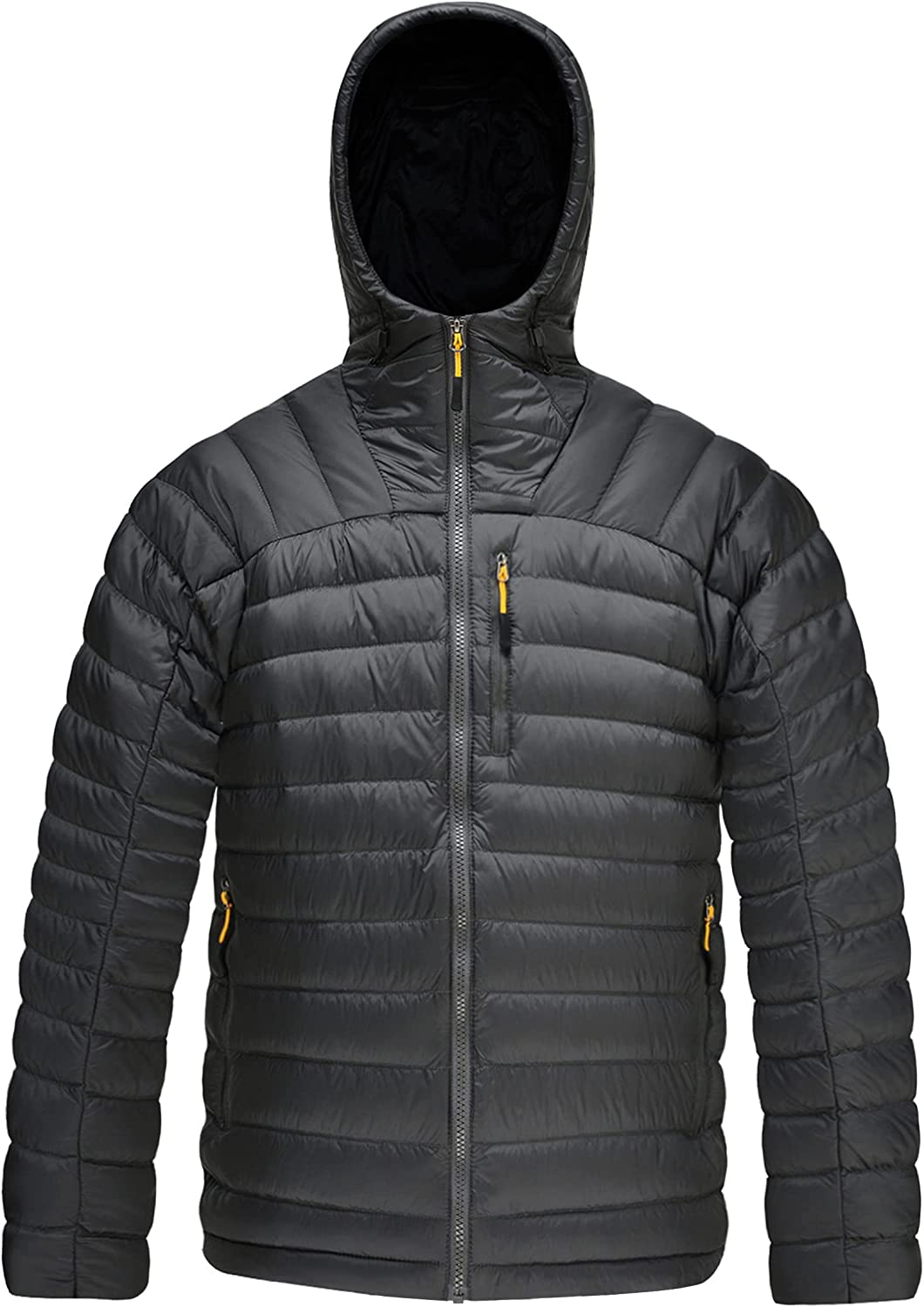 HARD LAND Men’s Down Jacket Packable,Water Resistant 5 Pockets Hooded Puffer Jacket Lightweight