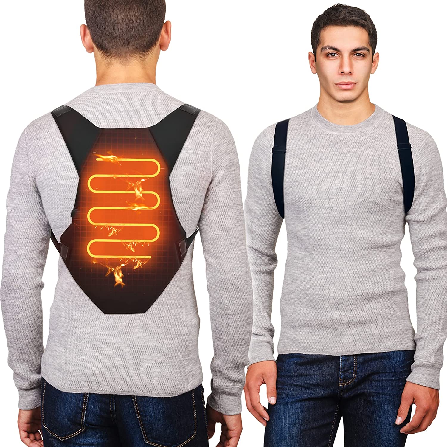 Fokecci Lightweight Heated Vest for Women Men, Unisex Inner Wear Electric Thermal Vest Adjustable Heating Cloth (Power Bank Not Included)