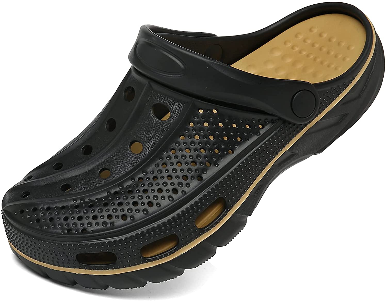 ChayChax Men's and Women's Arch Support Clogs Garden Shoes Slip-on Outdoor Beach Slippers with Removable Cushion Footbed