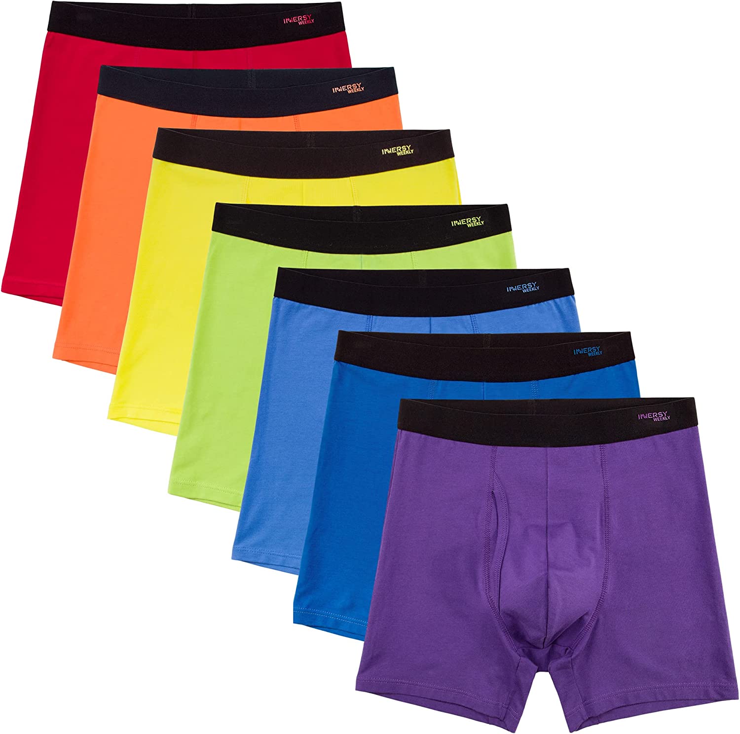 INNERSY Men's Boxer Briefs Cotton Stretchy Underwear Multipack for a Week