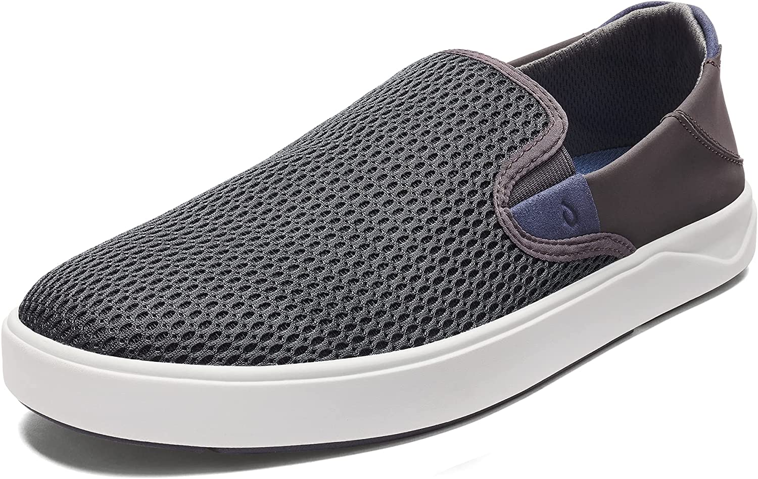 OLUKAI Lae'ahi Men's Slip On Sneakers, Lightweight Barefoot Feel & Breathable Mesh, Water Resistant Heel & Wet Grip Rubber Soles, Removable Gel Insert