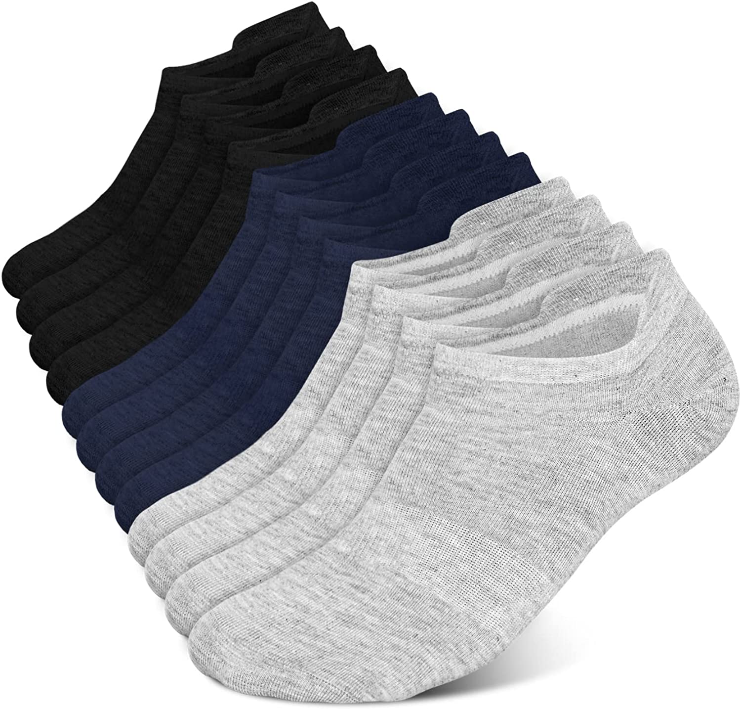 SIMIYA Ankle Socks Men Cotton Low Cut Socks 6 Pairs Athletic Running Socks for Men (7-13)