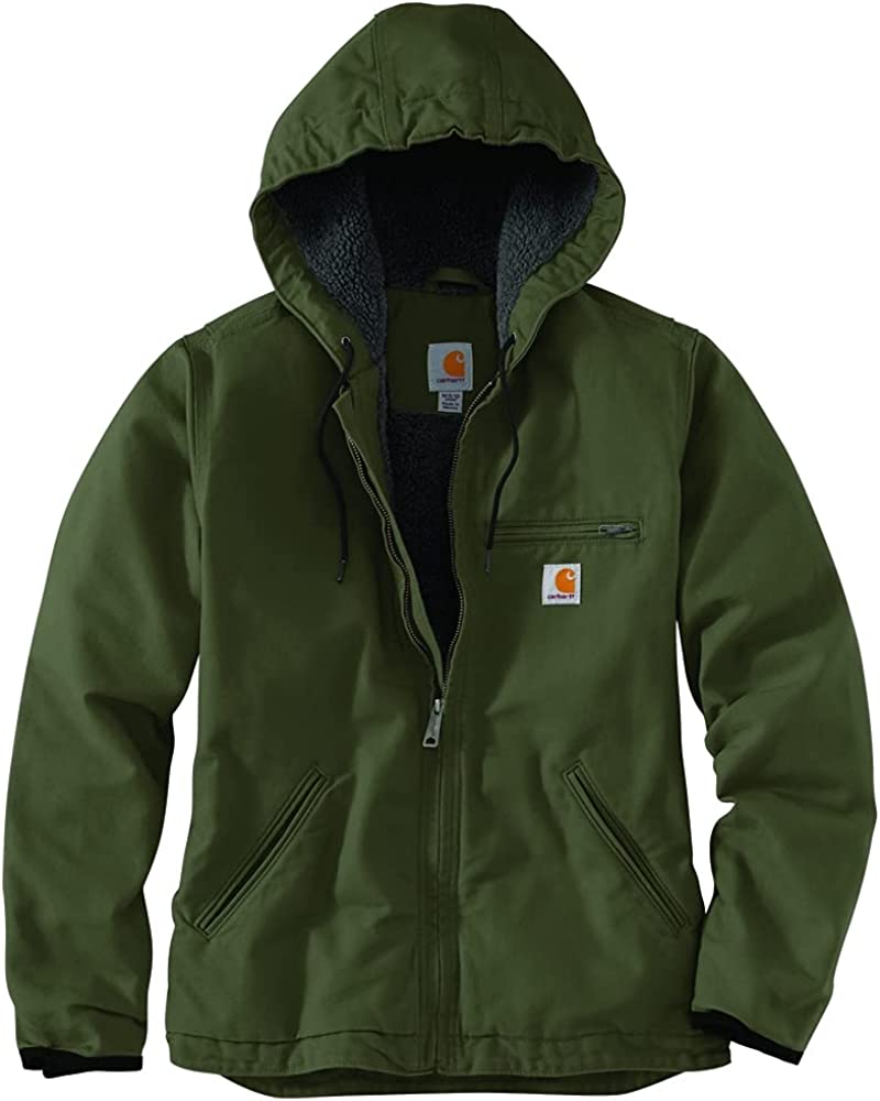 Carhartt Men's Loose Fit Washed Duck Sherpa-Lined Jacket