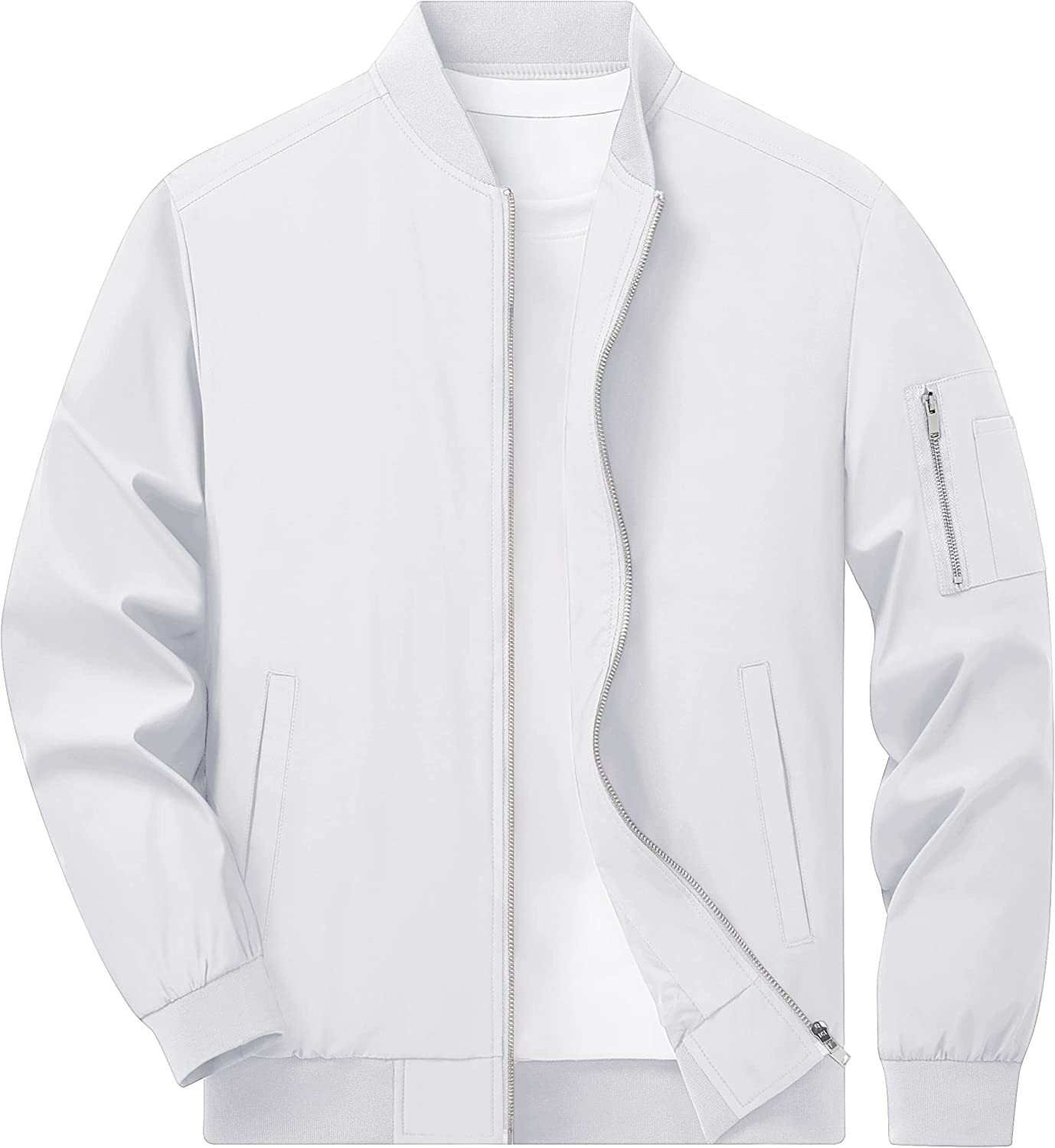 TACVASEN Men's Lightweight Jacket Casual Spring Fall Windbreaker Bomber Zip Up Coat with Pocket