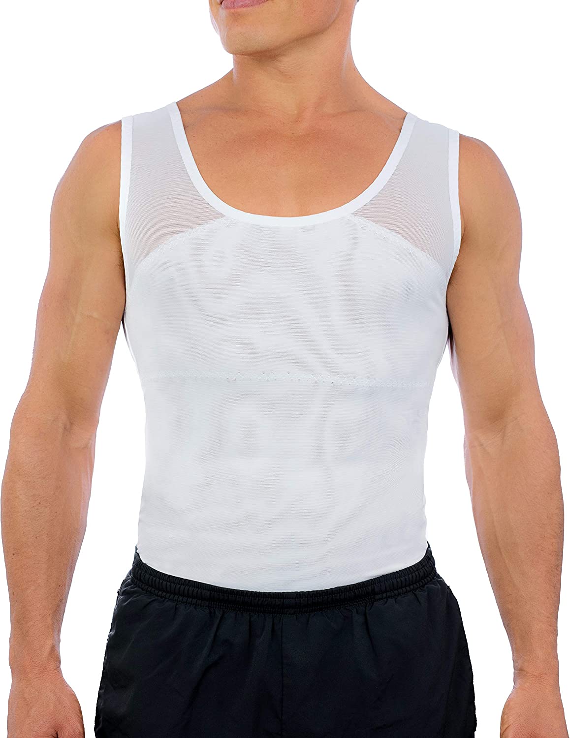 Esteem Apparel Original Men's Chest Compression Shirt to Hide Gynecomastia Moobs Shapewear