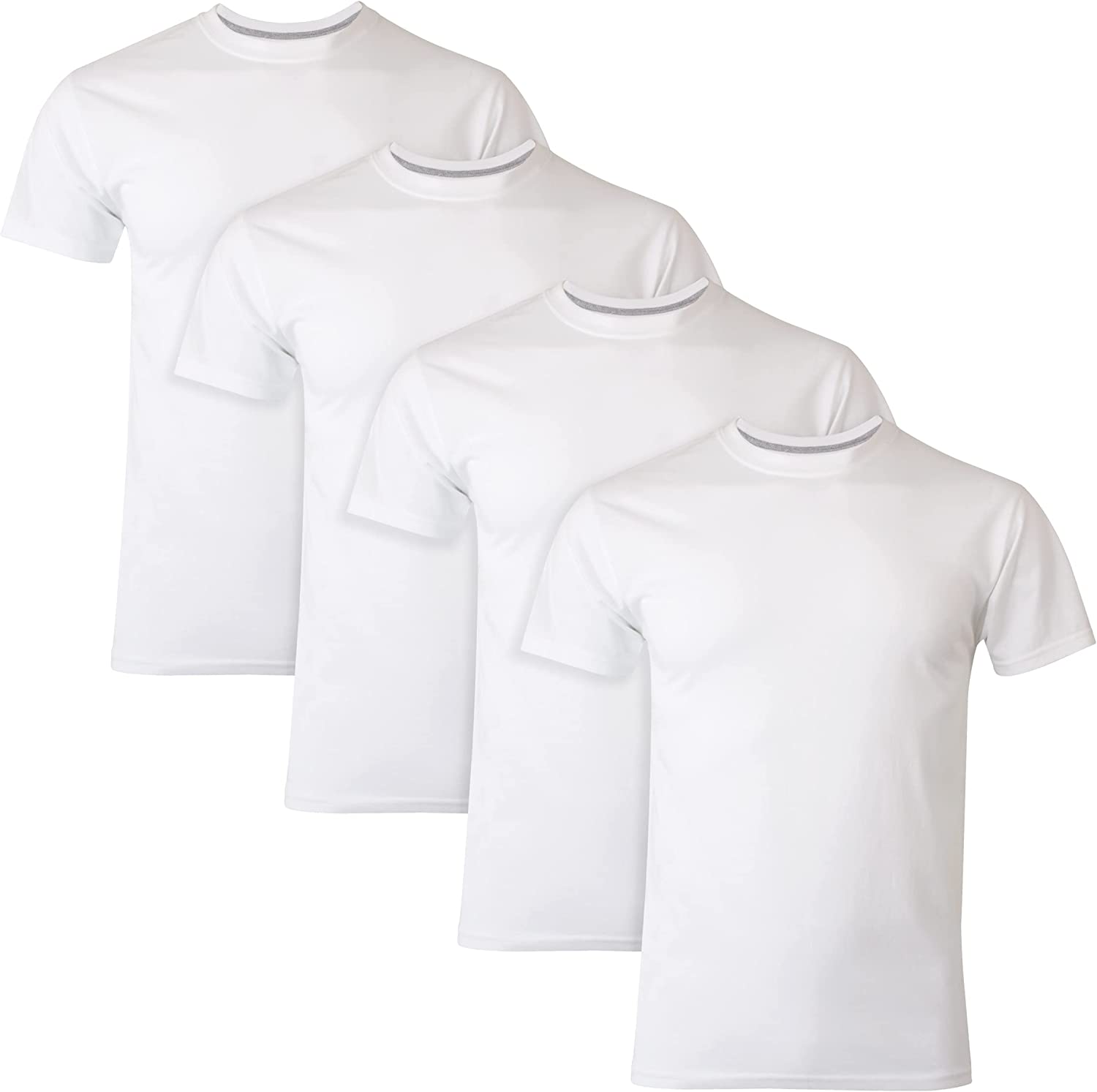 Hanes Ultimate Men's Ultimate Tagless Slim Fit Crew Undershirt-4-pack-Multiple Colors (All Black, All White)