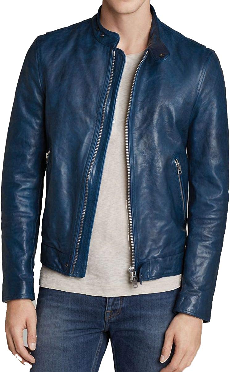 Brand Me Men's Genuine Leather Pure Lambskin Biker Jacket BM011