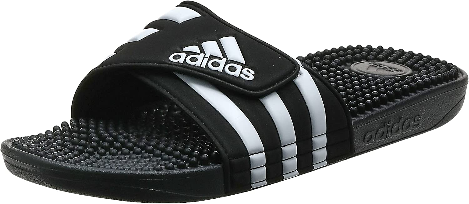 adidas Performance Unisex Adissage Slides Sandal, Black/White/Black, 8 US Men