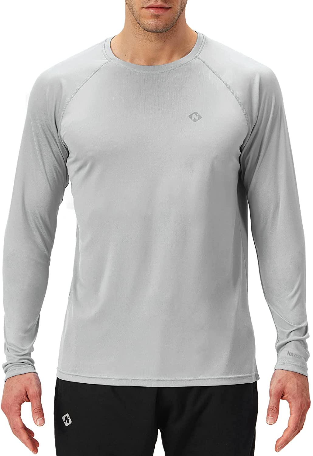 NAVISKIN Men's Quick Dry Lightweight UPF 50+ Long Sleeve Shirts Rash Guard Swim Shirts Hiking Shirts