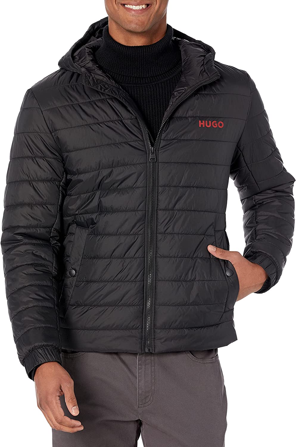 Hugo Boss Men's Lightweight Hooded Puffer Jacket
