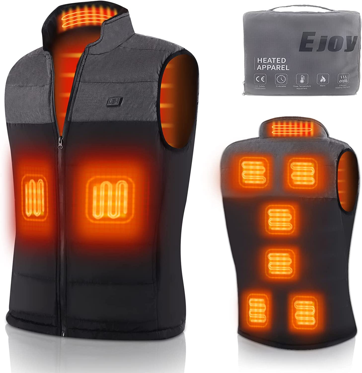 Ejoy Heated Vest - Heating Clothes for Men Lightweight Warm Waistcoat Women's Heat Jacket vest Outdoor(no Battery)